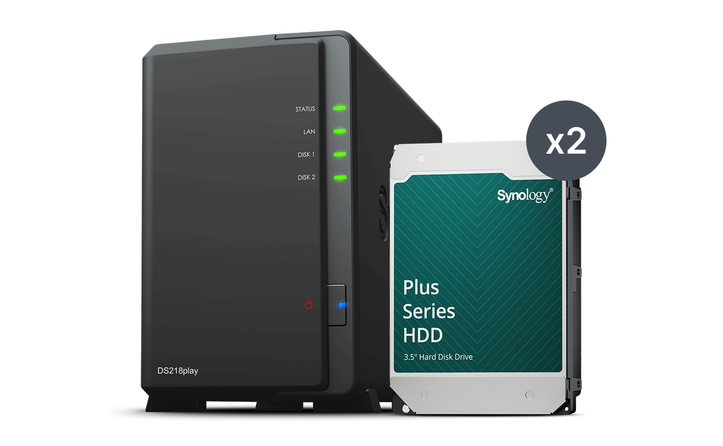 【HDD付き】Synology NAS DS218play DiskStation DS218play | Synology 2ベイオールインワンNASキット