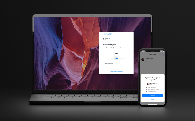 Laptop and phone showing 2-step sign-in verification