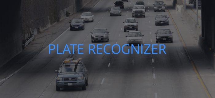 Photo of highway traffic with the Plate Recognizer logo on top